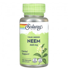 Аюрведа Solaray, True Herbs, ним, 460 мг, 100 растительных капсул