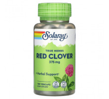 Женское здоровье Solaray, True Herbs, красный клевер, 375 мг, 100 вегетарианских капсул