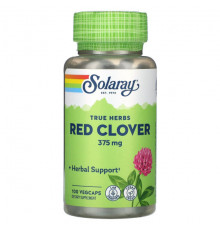 Женское здоровье Solaray, True Herbs, красный клевер, 375 мг, 100 вегетарианских капсул