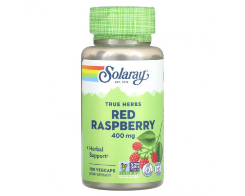 Фрукты и ягоды Solaray, True Herbs, красная малина, 400 мг, 100 вегетарианских капсул Фрукты и ягоды Solaray, True Herbs, красная малина, 400 мг, 100 вегетарианских капсул