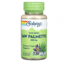 Мужское здоровье Solaray, True Herbs Saw Palmetto, 580 мг, 50 вегетарианских капсул