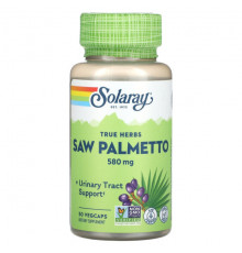 Мужское здоровье Solaray, True Herbs Saw Palmetto, 580 мг, 50 вегетарианских капсул