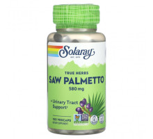 Мужское здоровье Solaray, True Herbs, сереноа, 580 мг, 100 вегетарианских капсул