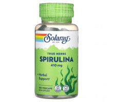 Водоросли Solaray, True Herbs, спирулина, 410 мг, 100 вегетарианских капсул