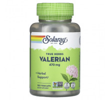 Для здорового сна Solaray, True Herbs, валериана, 470 мг, 180 растительных капсул