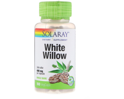 Solaray, White Willow, 400 mg, 100 VegCaps Solaray, White Willow, 400 mg, 100 VegCaps