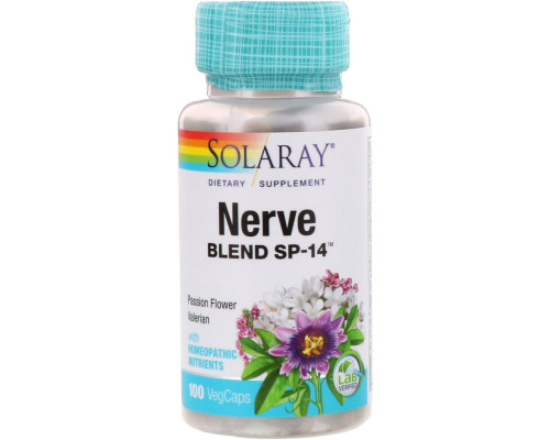 Solaray, Nerve Blend SP-14, 100 VegCaps Solaray, Nerve Blend SP-14, 100 VegCaps
