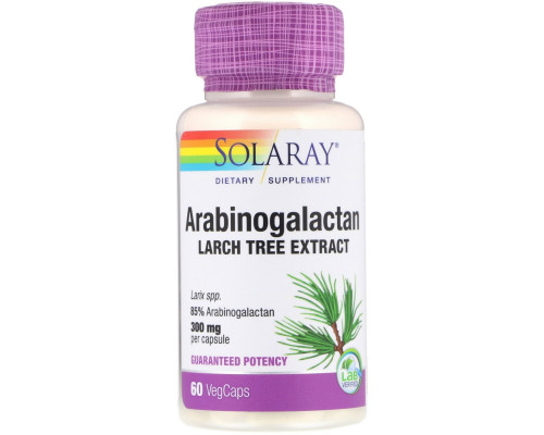 Solaray, Arabinogalactan Leaf Extract, 300 mg, 60 Vegcaps Solaray, Arabinogalactan Leaf Extract, 300 mg, 60 Vegcaps