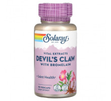 Растительные экстракты и настойки Vital Extracts, Devil's Claw with Bromelain, 90 VegCaps