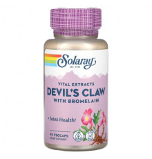 Растительные экстракты и настойки Vital Extracts, Devil's Claw with Bromelain, 90 VegCaps