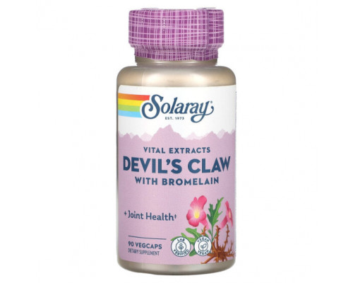 Растительные экстракты и настойки Vital Extracts, Devil's Claw with Bromelain, 90 VegCaps Растительные экстракты и настойки Vital Extracts, Devil's Claw with Bromelain, 90 VegCaps