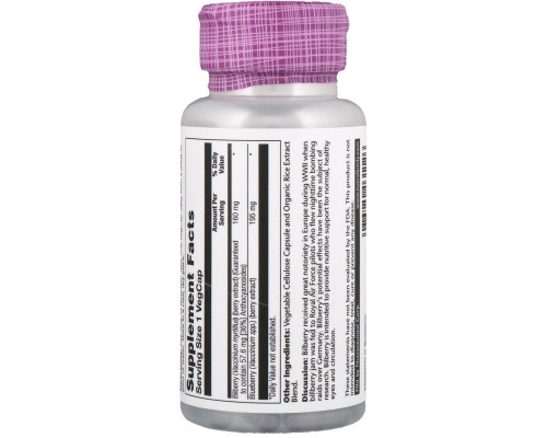 Solaray, Bilberry, One Daily, 30 Easy-To-Swallow Capsules Solaray, Bilberry, One Daily, 30 Easy-To-Swallow Capsules