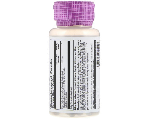 Solaray, Bitter Melon Fruit Extract, 500 mg, 30 VegCaps Solaray, Bitter Melon Fruit Extract, 500 mg, 30 VegCaps
