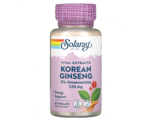 Женьшень Korean Ginseng Vital Extracts, 535 mg, 60 Vegcaps Женьшень Korean Ginseng Vital Extracts, 535 mg, 60 Vegcaps