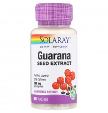 Solaray, Guarana Seed Extract, 200 mg, 60 Vegcaps
