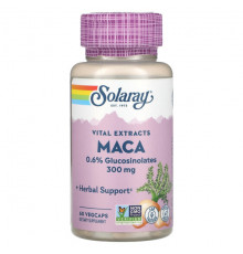 Суперфуды Solaray, Vital Extracts, мака, 300 мг, 60 растительных капсул