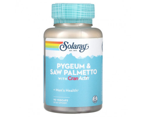 Мужское здоровье Solaray, Pygeum & Saw Palmetto with CranActin, 90 VegCaps Мужское здоровье Solaray, Pygeum & Saw Palmetto with CranActin, 90 VegCaps