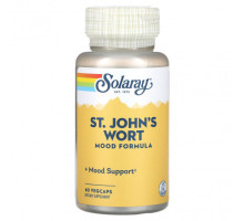 Растительные экстракты и настойки Solaray, St. John's Wort, средство для поддержания хорошего настроения, 60 растительных капсул