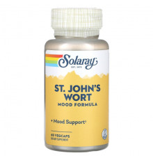 Растительные экстракты и настойки Solaray, St. John's Wort, средство для поддержания хорошего настроения, 60 растительных капсул