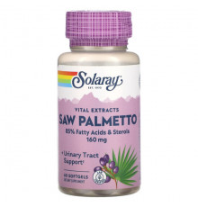 Мужское здоровье Solaray, Vital Extracts Saw Palmetto, 160 мг, 60 мягких таблеток