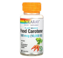 Solaray, Food Carotene, Натуральный источник, 10 000 МЕ, 30 капсул