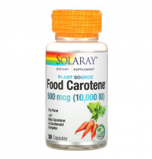 Solaray, Food Carotene, Натуральный источник, 10 000 МЕ, 30 капсул