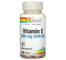 Solaray, Vitamin E , 400 IU, 100 Softgels