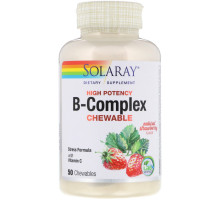 Solaray, High Potency B-Complex Chewable, Natural Strawberry Flavor, 50 Chewables