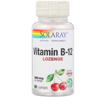 Solaray, Vitamin B-12, Natural Cherry Flavor, Sugar Free, 2000 mcg, 90 Sublingual LozengesOther
