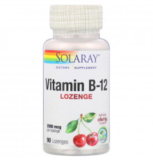 Solaray, Vitamin B-12, Natural Cherry Flavor, Sugar Free, 2000 mcg, 90 Sublingual LozengesOther