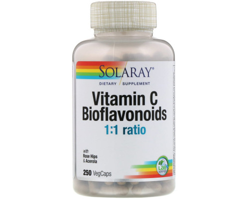 Solaray, Vitamin C Bioflavonoids, 500 mg, 250 VegCaps Solaray, Vitamin C Bioflavonoids, 500 mg, 250 VegCaps