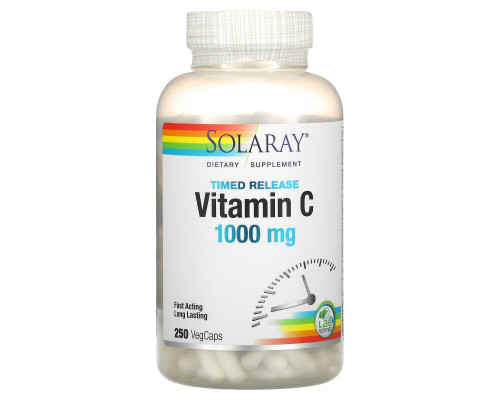 Solaray, Vitamin C Timed-Release, 1,000 mg, 250 VegCaps Solaray, Vitamin C Timed-Release, 1,000 mg, 250 VegCaps