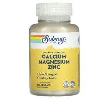 Solaray, Calcium Magnesium Zinc, 100 VegCaps