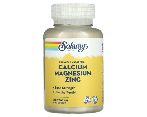 Solaray, Calcium Magnesium Zinc, 100 VegCaps Solaray, Calcium Magnesium Zinc, 100 VegCaps