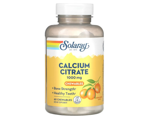 Solaray, Calcium Citrate, Natural Orange, 250 mg, 60 Chewables Solaray, Calcium Citrate, Natural Orange, 250 mg, 60 Chewables