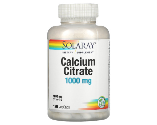 Solaray, Calcium Citrate, 1000 mg, 120 VegCaps Solaray, Calcium Citrate, 1000 mg, 120 VegCaps