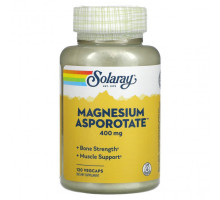 Магний Solaray, Magnesium Asporotate, магний, 200 мг, 120 растительных капсул
