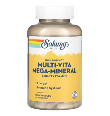 Витаминно-минеральные комплексы Solaray, High Potency Multi-Vita Mega-Mineral, мультивитамины, 120 капсул
