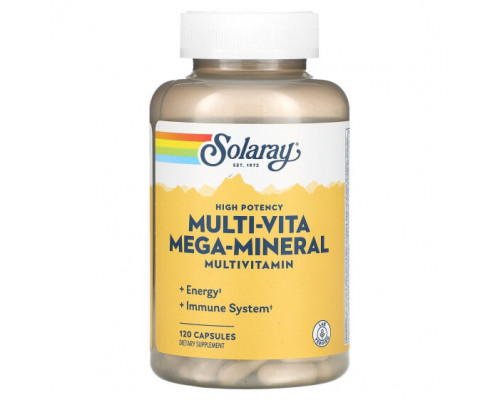 Витаминно-минеральные комплексы Solaray, High Potency Multi-Vita Mega-Mineral, мультивитамины, 120 капсул Витаминно-минеральные комплексы Solaray, High Potency Multi-Vita Mega-Mineral, мультивитамины, 120 капсул