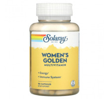 Женское здоровье Solaray, Women's Golden Multivitamin, 90 капсул