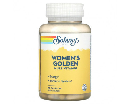 Женское здоровье Solaray, Women's Golden Multivitamin, 90 капсул Женское здоровье Solaray, Women's Golden Multivitamin, 90 капсул