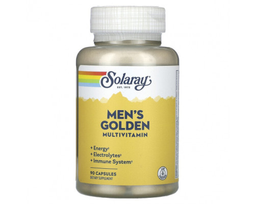 Мужское здоровье Solaray, Мультивитамины для мужчин Golden, 90 капсул Мужское здоровье Solaray, Мультивитамины для мужчин Golden, 90 капсул