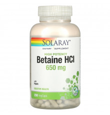 Solaray, HCL with Pepsin, 650 mg, 250 Capsules