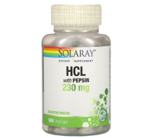 Solaray, HCL with Pepsin, 250 mg, 180 Capsules