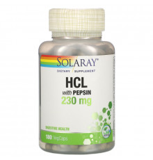 Solaray, HCL with Pepsin, 250 mg, 180 Capsules