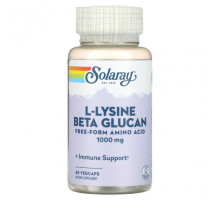 Аминокислоты L-Lysine Beta Glucan, 1,000 mg, 60 VegCaps (500 mg per Capsule)