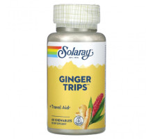 Имбирь и куркума Solaray, Ginger Trips, 60 жевательных таблеток