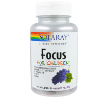 Solaray, Focus, для детей, вкус винограда , 60 жевательных таблеток