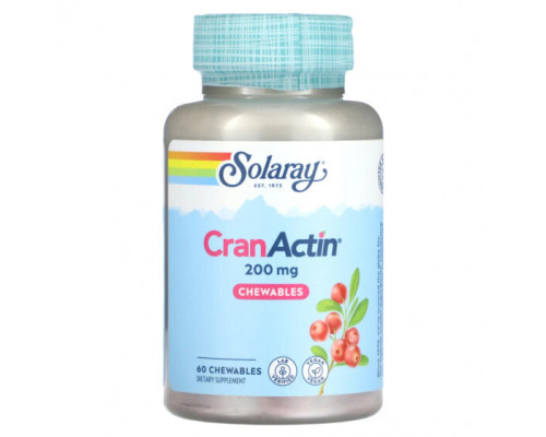 Фрукты и ягоды Solaray, CranActin, жевательные таблетки, 200 мг, 60 жевательных таблеток Фрукты и ягоды Solaray, CranActin, жевательные таблетки, 200 мг, 60 жевательных таблеток