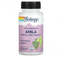 Аюрведа Solaray, Vital Extracts, AMLA, 500 мг, 60 растительных капсул